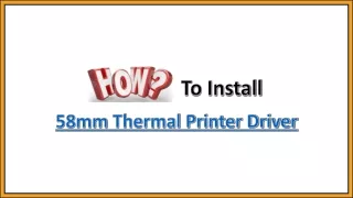 Complete Guide On How To Install 58mm Thermal Printer