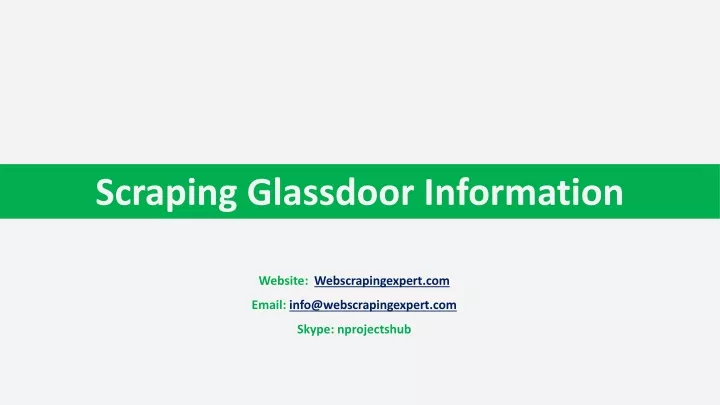 scraping glassdoor information