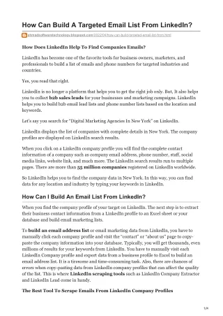 how can build a targeted email list from linkedin