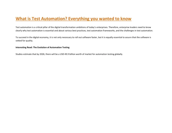 what is test automation everything you wanted
