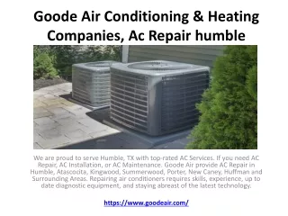 Goode Air Heating & Cooling, Goode Air Conditioning & Heating Companies