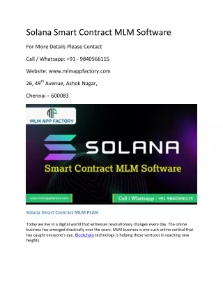 solana smart contract mlm software