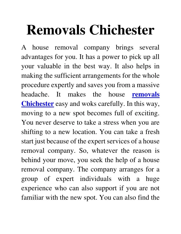 removals chichester