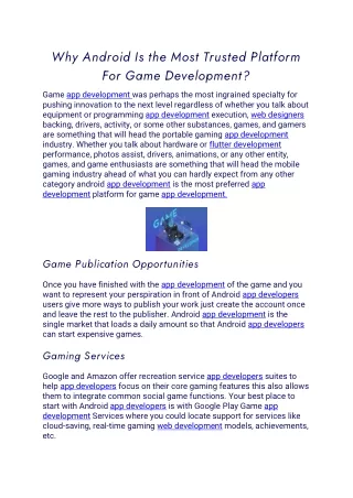 why android is the most trusted platform for game