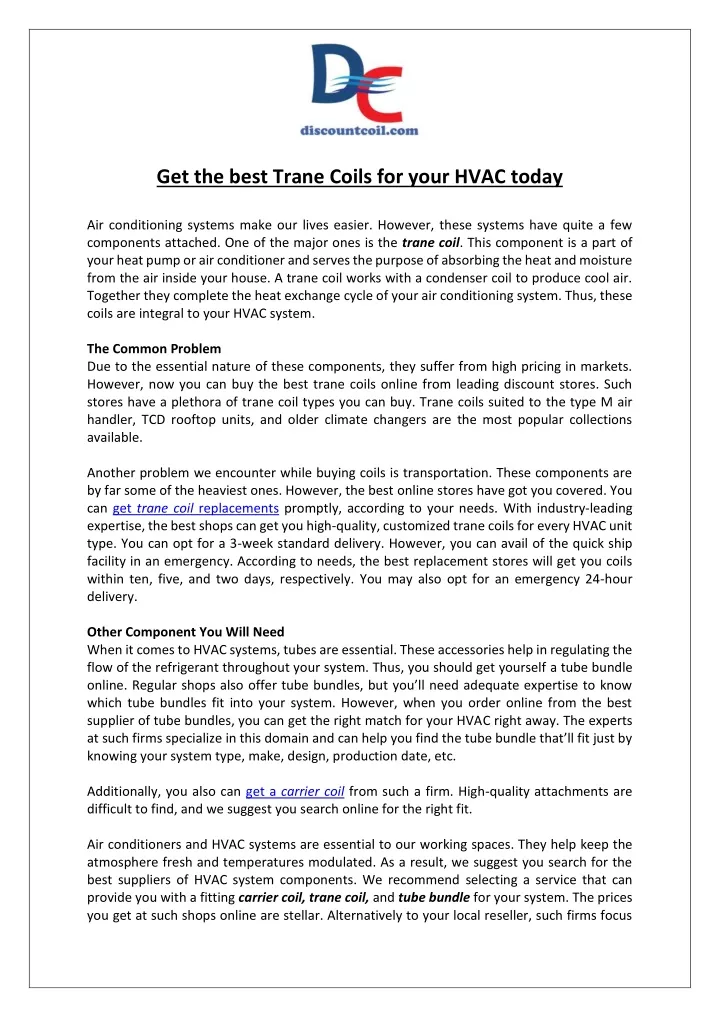 get the best trane coils for your hvac today