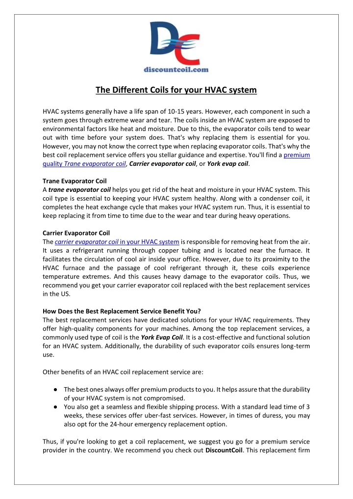 the different coils for your hvac system hvac