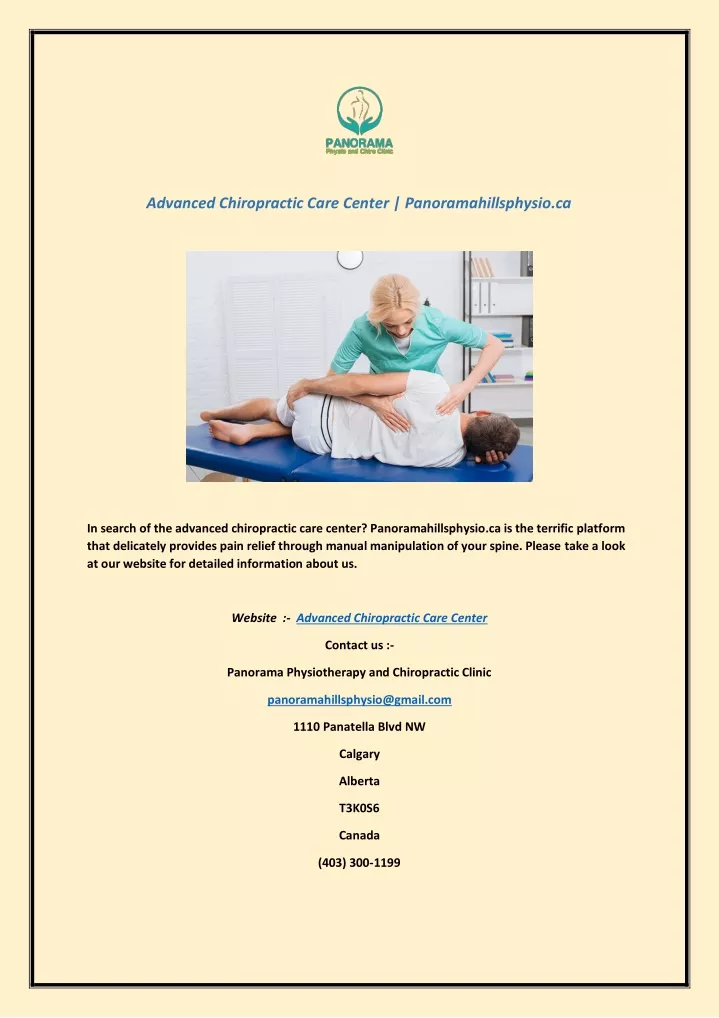 advanced chiropractic care center