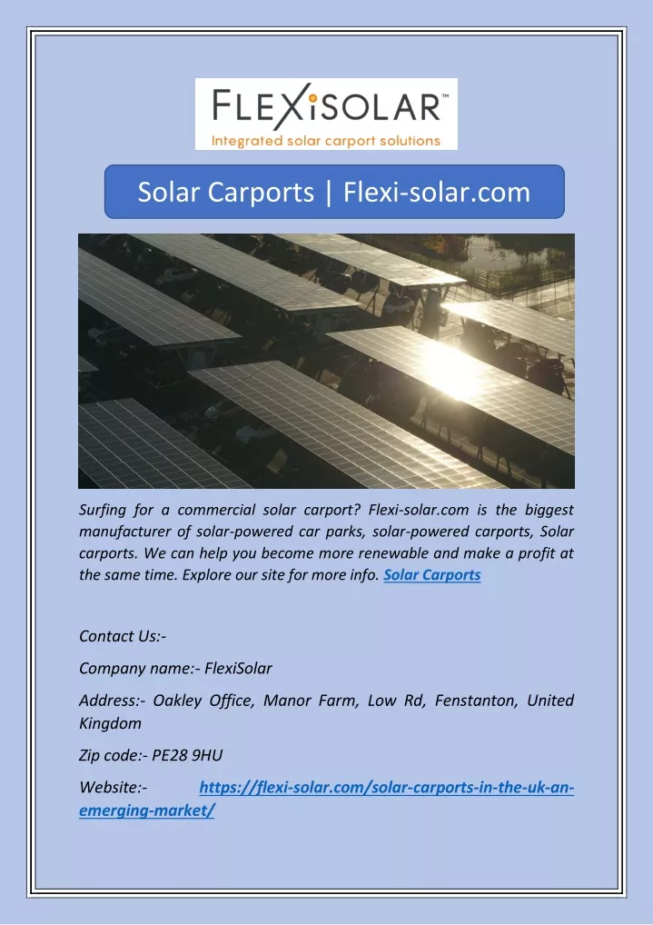 solar carports flexi solar com