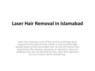 Laser Hair Removal in Islamabad Pakistan