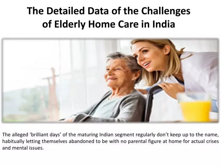 the detailed data of the challenges of elderly