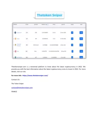 thetokensniper com is a renowned platform to know
