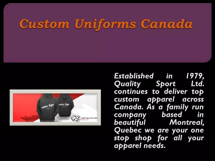 custom uniforms canada