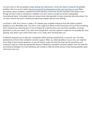 as much more on the net jewellery shops develop