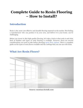 complete guide to resin flooring how to install