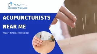 Doncaster massage provides skilled Acupuncturists near me