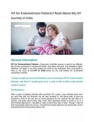 IVF for Endometriosis Patients Read About My IVF Journey in India