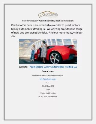 Pearl Motors Luxury Automobiles Trading Llc  Pearl-motors