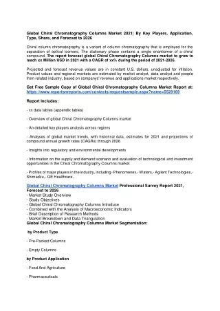 Global Chiral Chromatography Columns Market