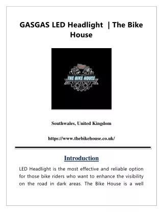 GASGAS LED Headlight | The Bike House