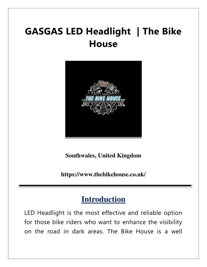 gasgas led headlight the bike house