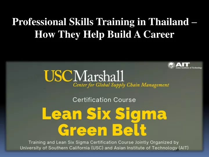 professional skills training in thailand how they
