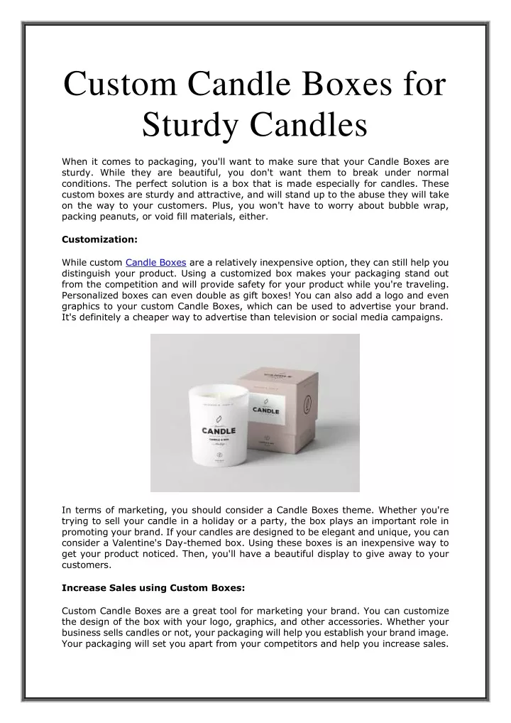 custom candle boxes for sturdy candles