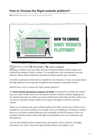 how to choose the right website platform