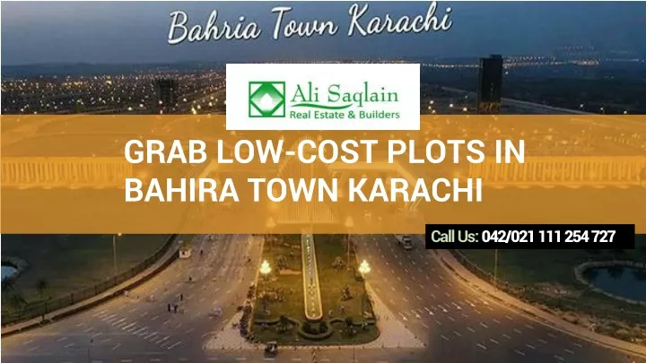 grab low cost plots in bahira town karachi
