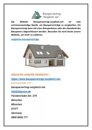 Vergleiche Bausparverträge  Bausparvertrag-vergleich.net