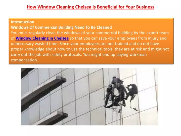 how window cleaning chelsea is beneficial for your business