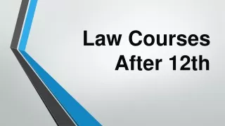 Law Courses After 12th