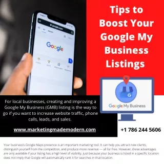 Tips to Boost Your Google My Business Listings - PDF