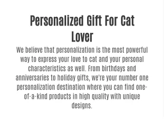 Personalized Gift For Cat Lover