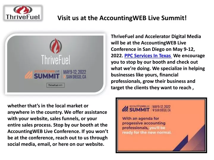 visit us at the accountingweb live summit