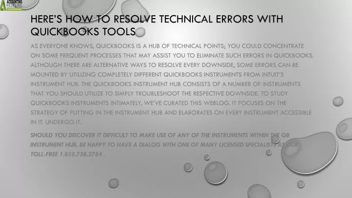 here s how to resolve technical errors with quickbooks tools