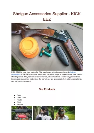 Shotgun Accessories Supplier - KICK EEZ