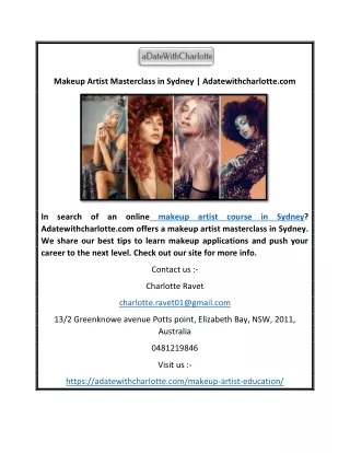 Makeup Artist Masterclass in Sydney | Adatewithcharlotte.com