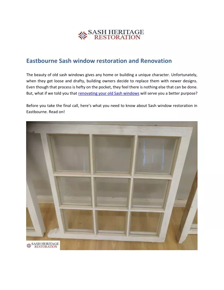 eastbourne sash window restoration and renovation