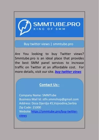 Buy twitter views | smmtube.pro