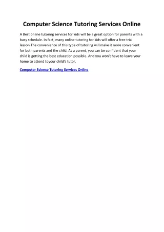 computer science tutoring services online