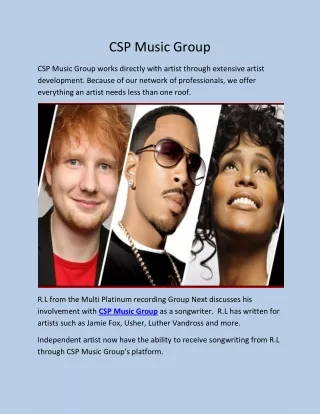 Artist Development Services | CSP Music Group