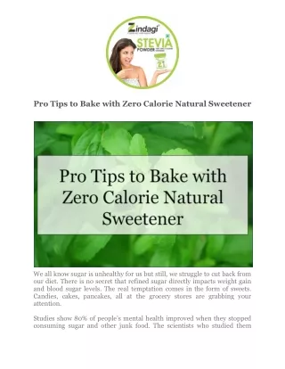 Pro Tips to Bake with Zero Calorie Natural Sweetener