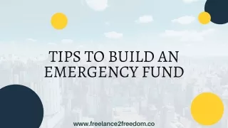 Tips to Build An Emergency Fund