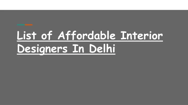 list of affordable interior designers in delhi