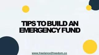 Tips to Build An Emergency Fund