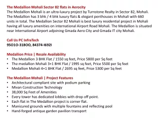 The Medallion IT City Mohali Sector 82 Floor Plan