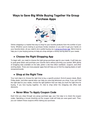 Ways to Save Big While Buying Together Via Group Purchase Apps