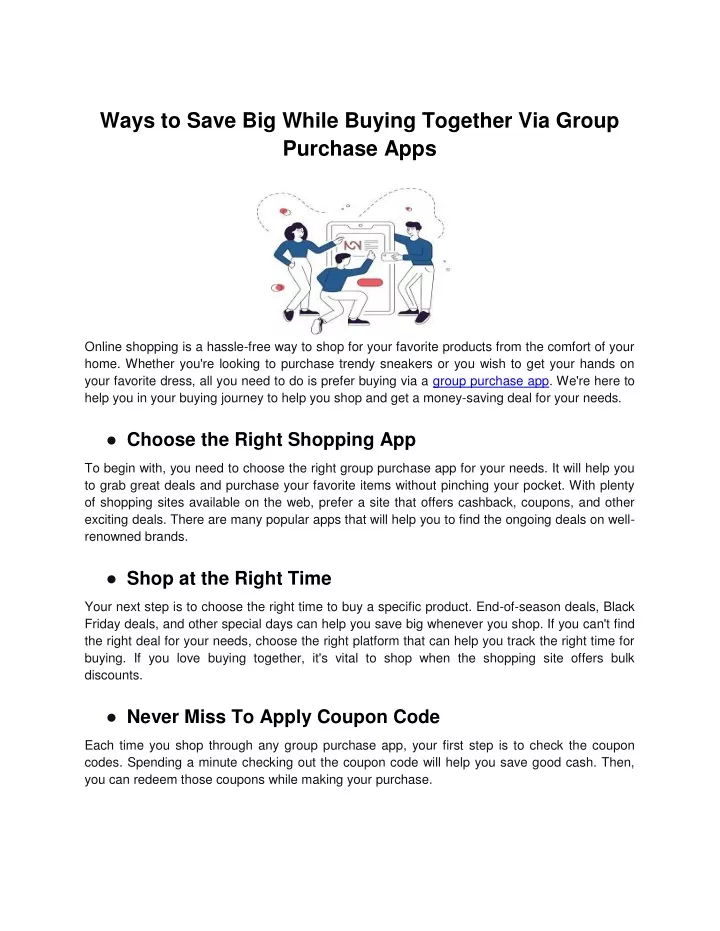 ways to save big while buying together via group