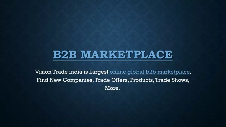b2b marketplace