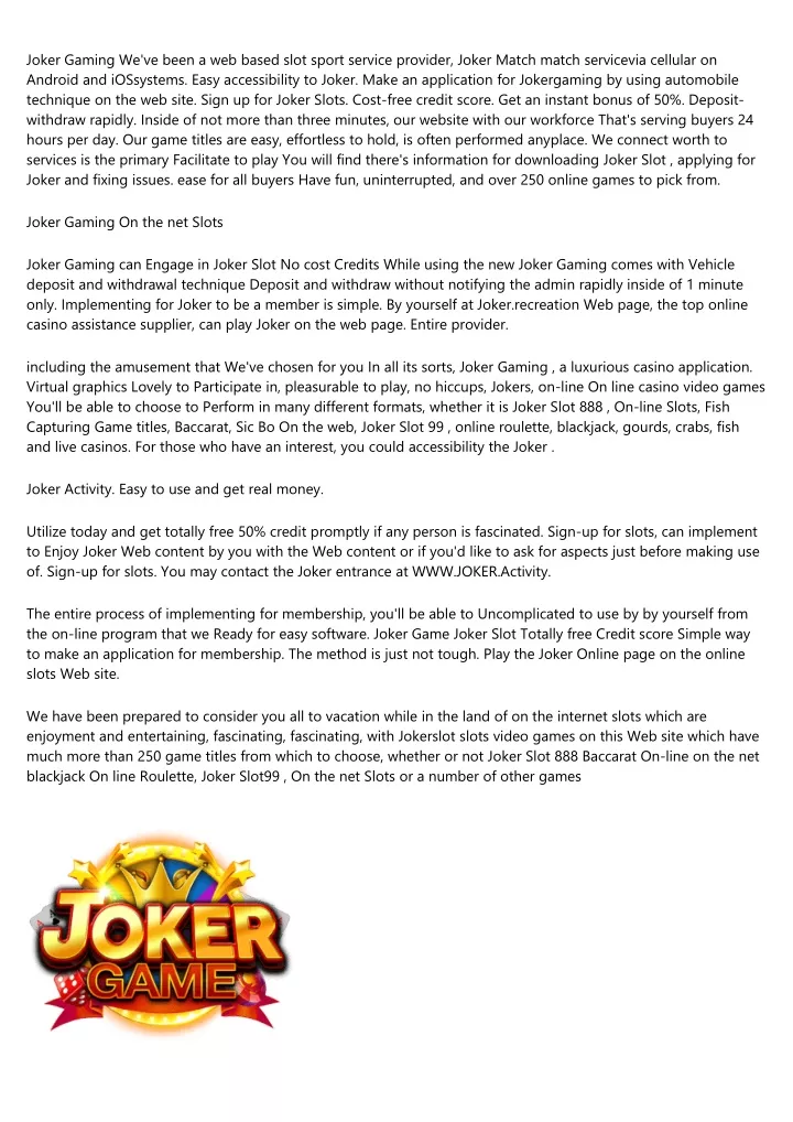 joker gaming we ve been a web based slot sport